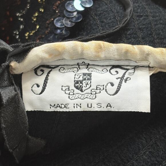 Vintage T & F  70s Sequins Tube Top Harem Skirt Boogie Studio 54 Disco Dress M - Picture 7 of 8